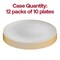 Smarty Had A Party 10.25" Gray with Gold Organic Round Disposable Plastic Dinner Plates (120 Plates), 120PK 930GG-CASE - alternate 11