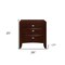 Homeroots 25" Merlot Wood Three Drawer Nightstand 384023 - alternate 6