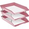 Acrimet Facility 3 Tier Letter Tray Front Load Size Desktop File Organizer Plastic Solid Pink 265.RO - alternate 6