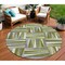 Homeroots 8' Green Gray And Ivory Round Geometric Washable Indoor Outdoor Area Rug 598264 - alternate 1