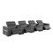 Homeroots 166" Dark Gray Top Grain Leather Reclining Metal USB Sofa 720376 - alternate 1
