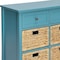 Homeroots 30in Teal Wood And Water Hyacinth Accent Cabinet With Six Drawers 286668 - alternate 5