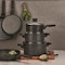 Korkmaz Ornella 7 Piece Non Stick Aluminum Cookware Set in Black A2609 - alternate 8