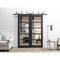 Sartodoors Sliding Closet Barn Bypass Doors Black 36x84 (2* 18x84) Solid Core Modern Interior QUADRO4522BBB-BLK-3684 - alternate 1