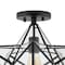 Jonathan Y Ava 14.5" 1-Light Farmhouse Bohemian Iron/Glass LED Semi Flush Mount, Black/Clear JYL9923A - alternate 10