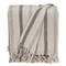 Homeroots 67" X 52" Beige And Taupe Cotton Woven Striped Throw Blanket with Fringe 476213 - alternate 1