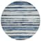 Homeroots 8' Denim Blue And Gray Round Striped Washable Indoor Outdoor Area Rug 605899 - alternate 8