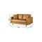 Homeroots 65" Tan Leather Sofa With Brown Legs 607311 - alternate 5