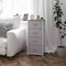 Flash Furniture Harris 4 Drawer Vertical Storage Dresser with White Cast Iron Frame, Oak Wood Top and Beige Easy Pu WX-5L203L-W-WH-BG-GG - alternate 10
