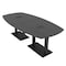 Skutchi Designs Arc Boat Conference Table, 45 in W, 96 in L, Grey HAR-ABOT-48x96-DOU.BK-WA7949-EBLK - alternate 1