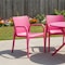 Homeroots Set of Two Fuchsia Heavy Duty Plastic Outdoor Stacking Dining Chairs, 2PK 565200 - alternate 6