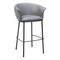 Homeroots 30" Gray And Black Faux Leather And Steel Bar Height Bar Chair 555665 - alternate 9
