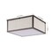 Jonathan Y Grant 14.13" 2-Light Minimalist Industrial Square Linen Iron LED Flush Mount, Oil Rubbed Bronze/Beige JYL1311A - alternate 13