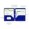 C-Line Products 8-1/2" x 11" Blue Two-Pocket 3-Hole Punch Heavyweight Poly Portfolio Folder, 25EA/BX, 6BX/CT 33935-BX - alternate 5