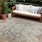 Homeroots 8' X 10' Linen Black And Brown Floral Washable Indoor Outdoor Area Rug 606245 - alternate 1