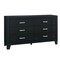 Homeroots 58" Black Wood Six Drawer Double Dresser 564679 - alternate 14