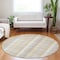 Homeroots 8' Ivory Beige And Tan Round Plaid Washable Indoor Outdoor Area Rug 613971 - alternate 8