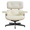 Homeroots 27" Off White and Light Brown Tufted Genuine Leather Swivel Lounge Chair With Ottoman 636225 - alternate 9