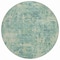 Homeroots 8' Teal Blue And Beige Round Abstract Washable Indoor Outdoor Area Rug 630545 - alternate 9