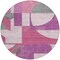 Homeroots 8' Blush And Mauve Round Geometric Washable Indoor Outdoor Area Rug 617898 - alternate 8