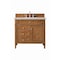 James Martin Vanities Brittany 36" Single Vanity, Saddle Brown, w/ 3 CM Siberian Silestone Top 650-V36-SBR-3SFR - alternate 1
