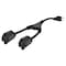 Monoprice Molded Y-Splice Extension Cord Adapter, 18 AWG, Indoor, 18/3, 1 Outlets, 5-15R, Black, 5-15P, 1 ft 35055 - alternate 1