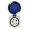 Walther-Werke Pin and Sleeve Receptacle, 20A, 230/3Ã¸Y 120/208, 3 Phase, 3 Pole, Blue, NEMA Not Rated 419509 - alternate 9