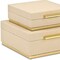 Homeroots Set of Two Taupe And Gold Square Nesting Decorative Storage Boxes With Lids, 2PK 712921 - alternate 9