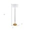 Homeroots 61" Brass Two Light Floor Lamp With White Frosted Glass Drum Shade 523572 - alternate 8
