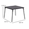 Flash Furniture 33.5 W, 33.5 L, 27.75 H, Foam, Medium Density Fiberboard, Metal, Plastic, Vinyl Top, Black 3-JB-2-GG - alternate 19
