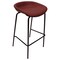 Leisuremod Servos Barstool with Upholstered Faux Leather Seat and Powder Coated Iron Frame, Bordeaux SSBL-18BOR - alternate 1