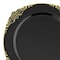 Smarty Had A Party 7.5" Black with Gold Fancy Round Disposable Plastic Salad Plates, 120PK 8887-BG-CASE - alternate 7