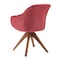 Homeroots 23" Red And Natural Tufted Fabric Swivel Arm Chair 524858 - alternate 7