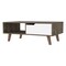 Homeroots 40" Natural And Dark Brown And White Wood Rectangular Coffee Table With Shelf 491989 - alternate 1