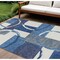 Homeroots 8' X 10' Blue And Ivory Geometric Washable Indoor Outdoor Area Rug 612572 - alternate 1