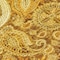 Homeroots 8' X 10' Terra Cotta Brown And Gold Floral Medallion Washable Indoor Outdoor Area Rug 603206 - alternate 9