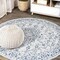 Jonathan Y Rozetta Boho Medallion Textured Weave Gray/Navy 5 ft Round Indoor/Outdoor Area Rug SMB102B-5R - alternate 1
