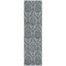 Homeroots 8' Runner Blue and Cream Damask Washable Non Skid Indoor Outdoor Runner Rug 563863 - alternate 9