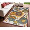 Homeroots 4' X 6' Ivory Blue Orange Red And Yellow Floral Indoor Outdoor Area Rug 546847 - alternate 9