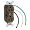 Leviton Leaded Dup Rec HG 15A 125V Self-Gr Brn 8200-L - alternate 1