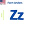 Aacc Self-Adhesive Vinyl Letter: z, Scale: 14 cm. Color: Blue Font: Anders by, 4PK AACC-Anders-lz-Blue-M14x4 - alternate 1