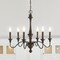 Jonathan Y Oakley 25" 6-Light Midcentury Farmhouse Iron LED Chandelier, Wood Finished/Oil Rubbed Bronze JYL1320A - alternate 11