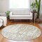 Homeroots 8' Beige And Ivory Round Abstract Washable Indoor Outdoor Area Rug 613322 - alternate 9