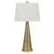 Homeroots 27" Antiqued Brass Metal Geometric Table Lamp With White Empire Shade 524728 - alternate 5