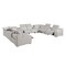 Homeroots Light Gray Italian Leather Power Reclining U Shaped Twelve Piece Corner Sectional With Console 632552 - alternate 15