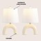 Jonathan Y Zadie 17.75" Scandinavian Minimalist Ceramic Arch LED Table Lamp, Almond, 2PK JYL5503A-SET2 - alternate 8