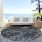 Homeroots 8' Black And Ivory Round Geometric Washable Indoor Outdoor Area Rug 594523 - alternate 8