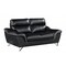 Homeroots 69in Black And Silver Faux Leather Love Seat 329496 - alternate 8