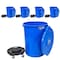 Magnum Tool Blue 44 Gallon Trash Can Set, Trash Can, Quiet Dolly, and Reinforced Lid, 5 Set CMTC-CLD0-44B05 - alternate 1