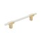 Amerock Urbanite 5-1/16 in 128 mm Center-to-Center Brushed Gold/White Cabinet Pull BP778128BGLWHT - alternate 1